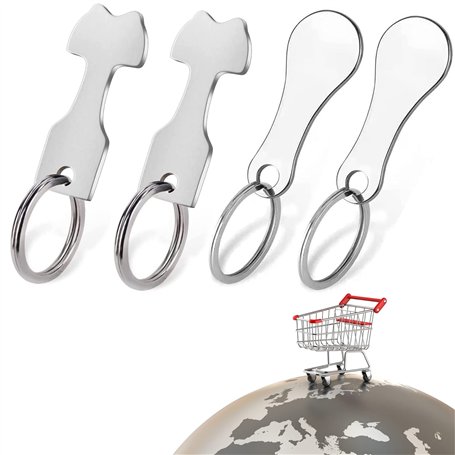 CTDMJ Caddie Jeton Caddie Universel Puce pour Caddie Jeton pour Caddie en Acier Inoxydable Clé en Forme Jeton pour Les Caddies