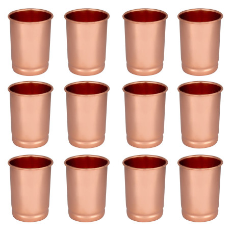 Zap Impex Lot de 12 verres en cuivre pur