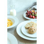 MÄSER Série Arlona Lot de 6 assiettes plates en porcelaine pour 6 personnes intemporelles et élégantes Blanc