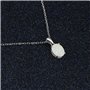 S925 Argent Gemmes Australiennes Opale Pendentif Médaillons Colliers Ovale Ellipse pour Femmes Cadeau de la Saint Valentin, 925