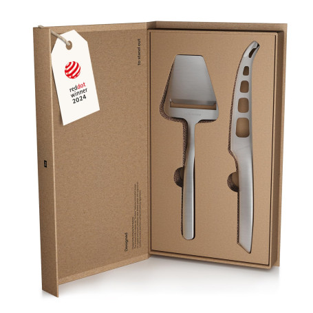 LARS NYSØM Set de couteaux et trancheurs à fromage 2 pcs. I Couteau et trancheuse à fromage en acier inoxydable - Couteaux idéal
