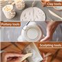 Telituny Outil de modelage en argile, 6 pièces Ensemble de Sculpture en Argile Sculpture sur Cire Outils de poterie modélisation