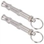 Duokon 2 Pices en Acier Inoxydable Pigeons sifflet ultrasonique Formation sifflet Portable Formateur Outil de Formation pour Chi
