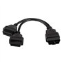 Yctze pour câble y OBD Câble d'extension OBD2, Voiture 16 Broches OBD2 OBDII mâle à Double Femelle Adaptateur Y-Splitter câble d