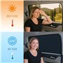 4 pièce Pare Soleil Voiture bébé,Pare Soleil Voiture Bebe,Noir Cache vitre Voiture,Protege Soleil Voiture Bebe,Rideau de Voiture