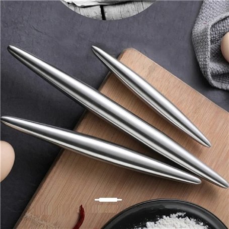 Rouleau à pâtisserie en acier inoxydable - Antiadhésif - design moderne