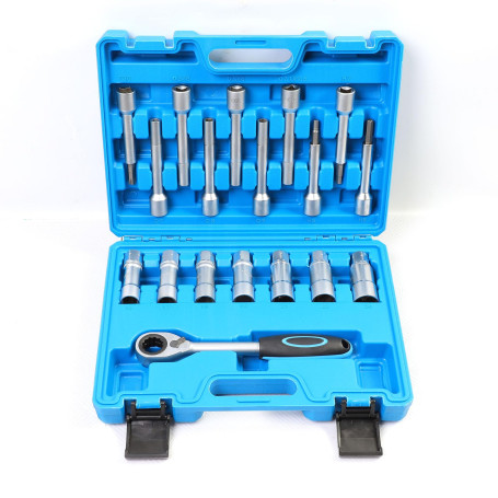 Bisenya 18 pièces d'outils de démontage d'amortisseur pour le montage et démontage de têtes amortisseurs et d'écrou de jambe de