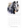 Portraits de chevaux à l'aquarelle (calendrier mural carré 2026, 30 x 60 cm (ouvert)) Calendrier double avec une page pour vos p
