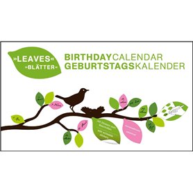Leaves Horizontal Birthday Calendar / Blatter Geburtstags Kalender Leaves Horizontal Birthday Calendar / Blatter Geburtstags Kalender