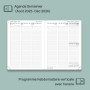 POPRUN Agenda 2025 2026 Semainier Vertical 22 x 16,5cm D'Août 2025 à Déc 2026-17 Mois Planner Scolaire - Couverture Souple en PU