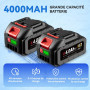 ONEVAN Nettoyeur Haute Pression sans Fil, 80bar Mini Nettoyeur Haute Pression sur Batterie 2x4,0Ah, écran LCD, buse 5 en 1, Pist