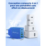 Aioneus Chargeur USB C, 40W 4 Port Prise USBC Chargeur Rapide iPhone, 3.1A PD+QC Type C Adaptateur Multi Secteur Chargeur pour i