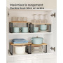 SONGMICS Étagère à Épices, Lot de 4, Organisateur de Placard, Étagère de Rangement de Cuisine Extensible, Porte-épices Empilable
