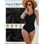 FemiChic Maillot de Bain Transbronzant Femme 1 Piece Grande Taille Ventre Plat Maillot'de Bain Une Pièce Ronde Amincissant Push 