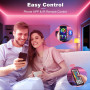 Ruban LED, 15M Led Chambre Flexible Bluetooth App Contrôle, RGB Bande LED Synchroniser avec Rythme de Musique Led Strip, Fancy L