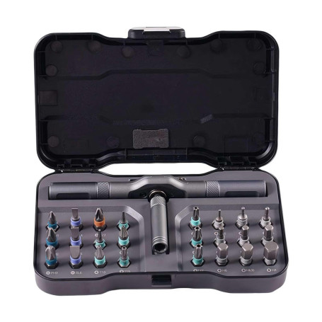 Jeu de tournevis à cliquet 24 en 1 avec embouts de tournevis magnétiques, poignée à cliquet amovible en T