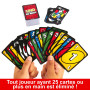 Mattel Games UNO No Mercy Jeu de cartes dans sa boîte de transport et de voyage, pour des soirées jeux en famille, avec des règl