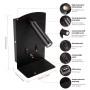 2PCS Applique Murale Interieur LED, Liseuse de Chevet avec interrupteur, port de charge USB, Rotation à 360°Liseuses Murales, 30
