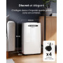 Pro Breeze Déshumidificateur Compresseur 20L/jour pour pièces jusqu'à 30 m² - 4 modes, Sèche-linge, Drainage continu, Minuterie