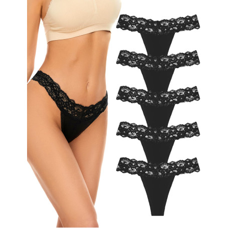 VOENXE Culotte sans Couture Femme Invisible,Culotte en Dentelle,Feminin Tanga Cullottes,String Sport Femme,Stretch Invisible Con