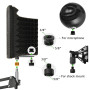 Frgyee Bouclier d'isolation de Microphone avec Support de Micro et Filtre Anti-Pop, Bouclier Sonore Pliable pour la Plupart des