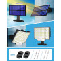 MPJ - Lot de 2 lampes solaires d’extérieur - 106 LED - Avec détecteur de mouvement - Étanchéité IP65 - Angle d'éclairage de 120 