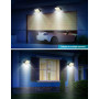 MPJ - Lot de 2 lampes solaires d’extérieur - 106 LED - Avec détecteur de mouvement - Étanchéité IP65 - Angle d'éclairage de 120 