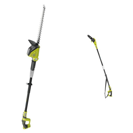 Ryobi One + 18 V Opt1845 Pole Taille-Haies sans Fil, Lame de 45 cm (Corps Uniquement), OPT1845, 18V & Élagueur à Chaîne sur Perc