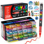 Sonlaryin 288 Couleurs Feutre Acrylique, Marqueur Peinture Acrylique Pinceau Pour Papier, Verre, Galet, Métal, Plastique, Bois, 