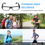 Hereta Lunettes caméra espion avec support vidéo jusqu'à 256 Go carte TF 1080p Enregistreur vidéo portable (carte TF 32 Go inclu