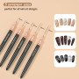 ZEOHBETY Lot de 5 pinceaux métalliques pour nail art, pinceaux de peinture, outils de dessin pour les lignes longues, détails fi