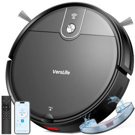 VersLife L6 Robot Aspirateur Laveur, 2 en 1 Aspirateur Robot Laveur, 4000Pa, 120 Min d'Autonomie, Alexa/WiFi/APP/Télécommande, R VersLife L6 Robot Aspirateur Laveur, 2 en 1 Aspirateur Robot Laveur, 4000Pa, 120 Min d'Autonomie, Alexa/WiFi/APP/Télécommande, R