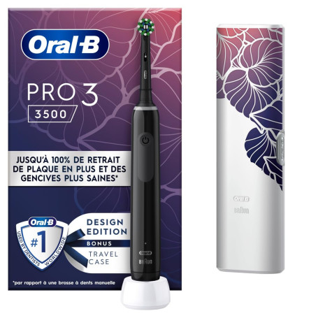 Oral-B Pro 3 3500 Brosse À Dents Électrique, Avec Capteur De Pression Pour Protéger Les Gencives, 3 Modes De Nettoyage, 1 Manche