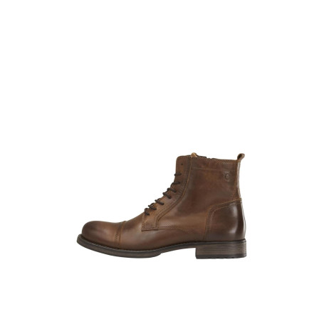 JACK & JONES Homme Jfwrussel Leather Cognac 19 Bottes de Motard