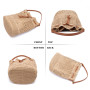EVEOUT Sacs bandoulière Rétro Tissés Paille Femme Été Style bohème Grand Cabas Sacs portés épaule Paille Plage