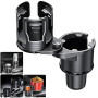 NATGIC Porte-gobelet Double pour Voiture 2 en 1 Multifonction Rotatif à 360° pour la Plupart des Porte-gobelets de Voiture et Or