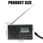 Radio Dab Portable, avec Casque, AM/FM, SW, écran LCD, Fonctionne sur Batterie, Alarme, minuterie de Mise en Veille, 36 prérégla