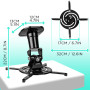 Duronic PB02XL Support pour Vidéoprojecteur Plafond Rotatif 360° Inclinable 180° Pivotant 180° Charge maximale de 10 kg Bras Ext
