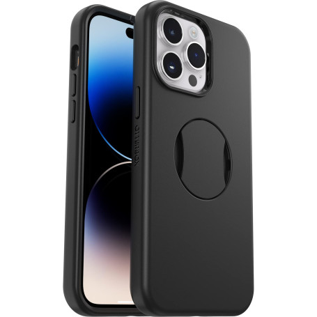 OtterBox OtterGrip Symmetry Series Coque pour iPhone 14 Pro Max – Noir, poignée intégrée, Coque élégante, se clipse sur MagSafe,
