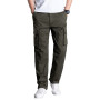 Olmecs Hommes Pantalons Elastique Coton Taille Plus Cargo Droite avec Poches Printemps/Automne