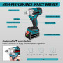 ONEVAN cle a choc sans fil brushless, boulonneuse a choc 1/2" acec 2x3.0Ah batteries et chargeur, 300nm, 2 vitesses, 2 en 1 clé