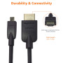 Amazon Basics Câble souple micro HDMI vers HDMI de 1.8 m, Noir pour Télévision