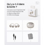 SHOKZ OpenDots ONE Casque à oreilles libres, Audio Dolby Premium, Écouteur à Clip 6,5 g, Bluetooth 5.4, sans Fil avec Micro, Cha