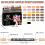 NICETY 32 Couleurs Feutres Acryliques - Marqueurs à Double Pointe Pinceau pour Peinture sur Roches, Bois, Verre, Céramique - 0.5