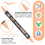 NICETY 32 Couleurs Feutres Acryliques - Marqueurs à Double Pointe Pinceau pour Peinture sur Roches, Bois, Verre, Céramique - 0.5