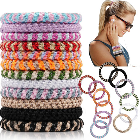 12 Pièces Elastique Cheveux Fille,12 Couleurs Disponibles Chouchou Cheveux Fille,Elastique Cheveux,élastique Cheveux en Coton Do