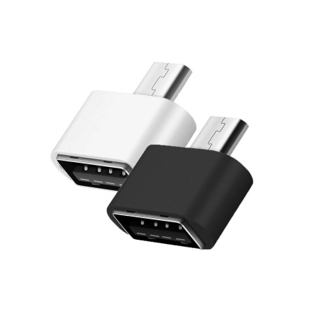 Magnet, Adaptateur 2.0 Micro vers USB-A, Lot 2 Mix Noir et Blanc, OTG Adaptateur Micro vers USB-A Compatible avec Tablette, Smar