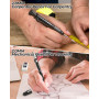 Nicpro 27 pièces crayons de charpentier pour le travail du bois, crayon chantier avec 100 recharges, poinçon central automatique