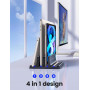 VAYDEER Support Vertical 4 en 1 pour Ordinateur Portable, 2 emplacements Compatible avec MacBook/iPad/PC jusqu'à 17,3 Pouces - N