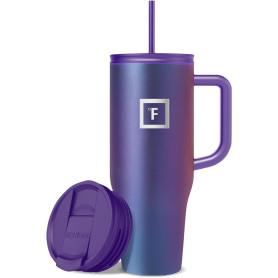 IRON °FLASK Mug Isotherme avec Paille et Poignée - 1.2L - Gobelet Isotherme en Inox À Double Paroi - Tasse Anti-fuite Sous Vide  IRON °FLASK Mug Isotherme avec Paille et Poignée - 1.2L - Gobelet Isotherme en Inox À Double Paroi - Tasse Anti-fuite Sous Vide